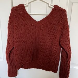Wide Neck Knit Sweater